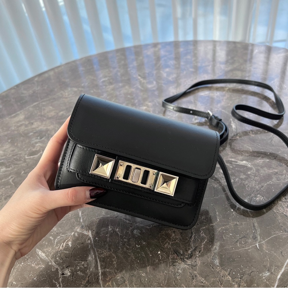 Proenza Schouler Black Leather Mini Crossbody Bag NWOT - Picture 4 of 12